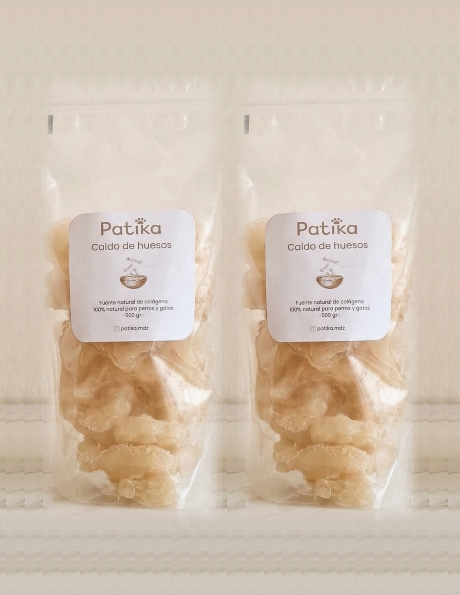 Pack 1 kg de caldo de huesos Patika (2 bolsas de 500g)