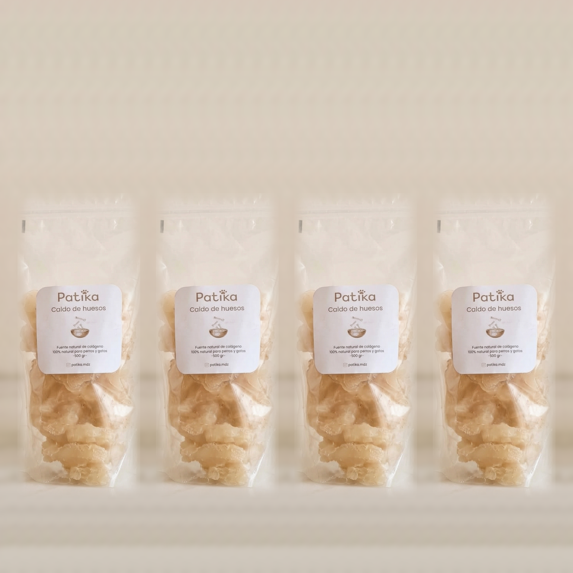 Pack 2 kg de caldo de huesos Patika (4 bolsas de 500g)